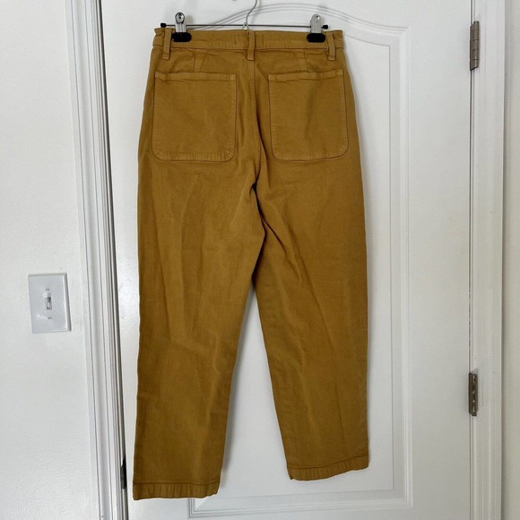 Madewell Classic Straight Leg Crop Pants 28 Mustard Yellow Retro High Rise - Picture 2 of 6